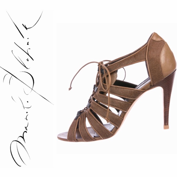 Manolo Blahnik Shoes - Manolo Blahnik “Ponyhair” caged sandals-GUC